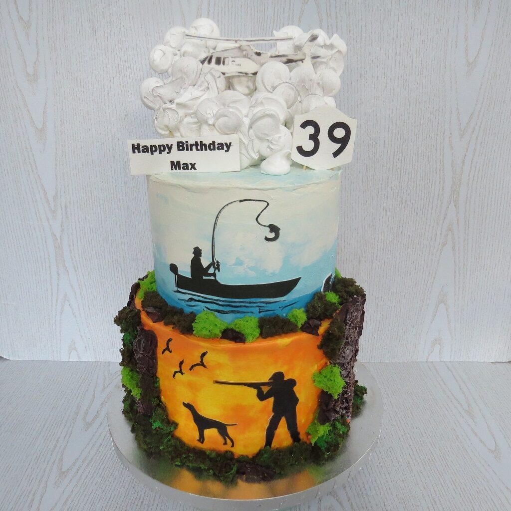 Fishing And Hunting Cake